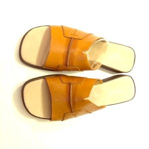 Dockers Leather Slides Saddle Brown Size 8.5 M